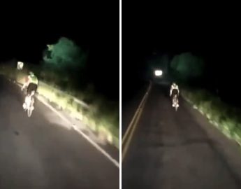 Caminhoneiro dá show de empatia, e ajuda ciclista em rodovia – assista o vídeo