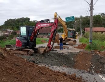 Corticeira e Área Industrial sem água devido à obra de duplicação da BR 280