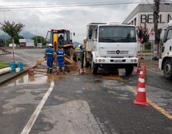 Rompimento de rede prejudica abastecimento de água em Guaramirim nesta quinta-feira (18)