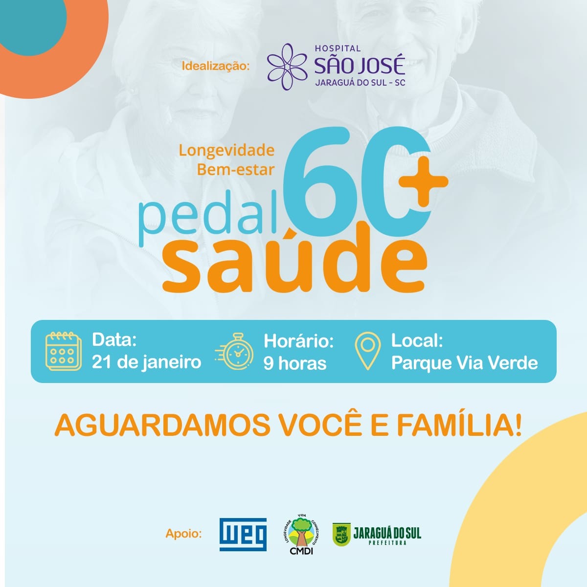 Hospital São José realiza nesse domingo o programa Pedal Saúde 60+