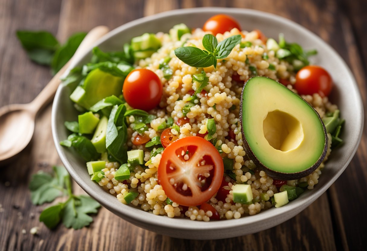 Receita Saudável: Salada de Quinoa com Abacate e Tomate Cereja - Simples e Deliciosa!