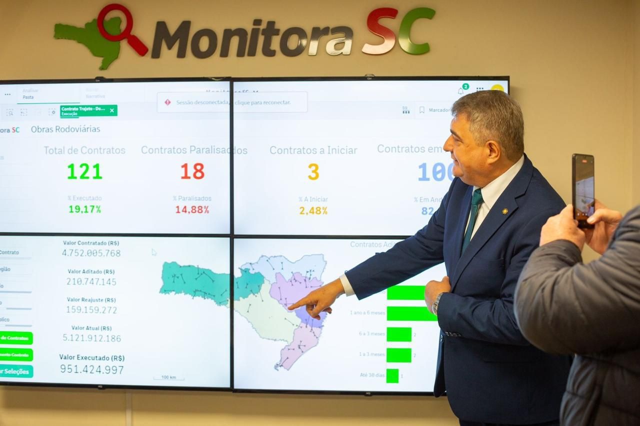 Deputado lança plataforma que acompanha em tempo real o andamento das obras em SC