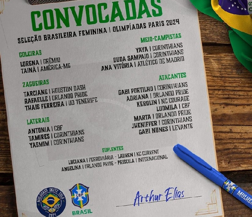 Futebol: Seleção Feminina está convocada para os Jogos Olímpicos de Paris