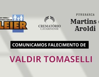 Plano Leier e Funerária Martins e Aroldi informam o falecimento de Valdir Tomaselli