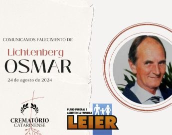 Plano Leier e Funerária Guaramirim informam o falecimento de Osmar Lichtenberg