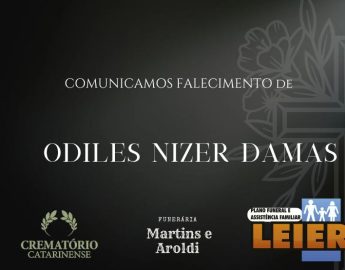 Plano Leier e Funerária Martins e Aroldi informam o falecimento de Odiles Nizer Damas