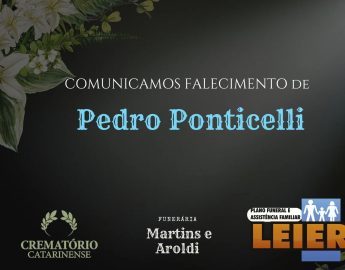 Plano Leier e Funerária Martins e Aroldi informam o falecimento de Pedro Ponticelli