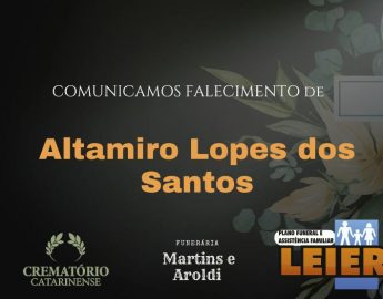 Plano Leier e Funerária Martins e Aroldi informam o falecimento de Altamiro Lopes dos Santos