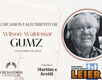 Plano Leier e Funerária Martins e Aroldi informam o falecimento de Wilson Waldemar Gumz