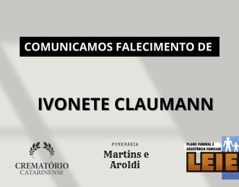 Plano Leier e Funerária Martins e Aroldi informam o falecimento de Ivonete Claumann