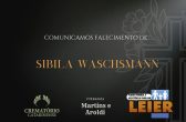 Plano Leier e Funerária Martins e Aroldi informam o falecimento de Sibila Waschsmann