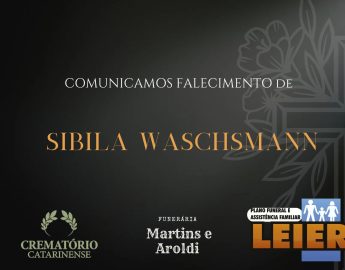 Plano Leier e Funerária Martins e Aroldi informam o falecimento de Sibila Waschsmann