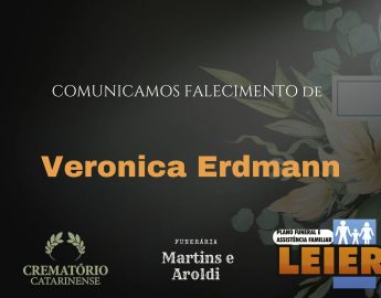 Plano Leier e Funerária Martins e Aroldi informam o falecimento de Veronica Erdmann