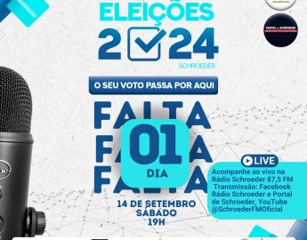 Debate eleitoral: Schroeder reúne candidatos em confronto de ideias e projetos neste sábado (14)