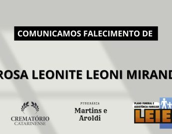 Plano Leier e Funerária Martins e Aroldi informam o falecimento de Rosa Leonite Leoni Miranda