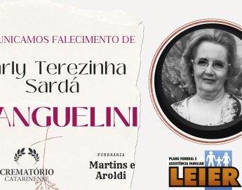 Plano Leier e Funerária Martins e Aroldi informam o falecimento de Marly Terezinha Sardá Zanguelini