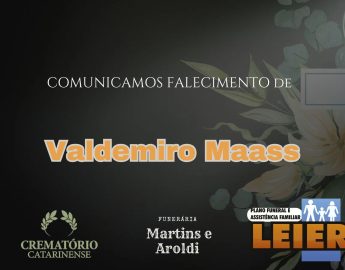 Plano Leier e Funerária Martins e Aroldi informam o falecimento de Valdemiro Maass