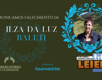 Plano Leier e Funerária Guaramirim informam o falecimento de Ilza da Luz Baleti