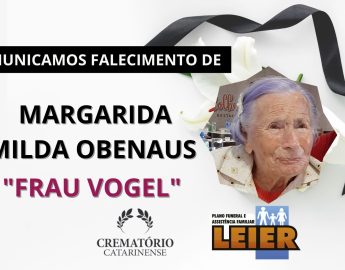 Plano Leier  informa o falecimento de Margarida Milda Obenaus