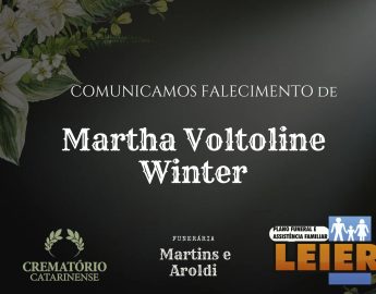 Plano Leier informa o falecimento de Martha Voltoline Winter