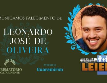 Plano Leier e Funerária Guaramirim informam o falecimento de Leonardo José de Oliveira