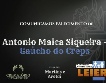 Plano Leier e Funerária Martins e Aroldi informam o falecimento de Antonio Maica Siqueira – Gaúcho do Creps