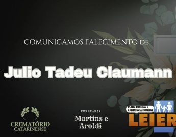 Plano Leier e Funerária Martins e Aroldi informam o falecimento de Julio Tadeu Caumann