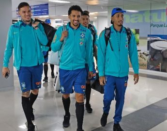 Futebol: Seleção Brasileira desembarca em Maturín para jogo contra a Venezuela