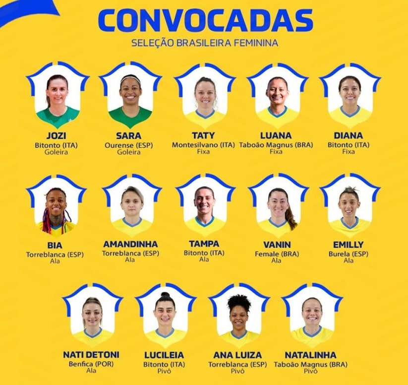 Futsal: Seleção Brasileira Feminina é convocada para amistosos