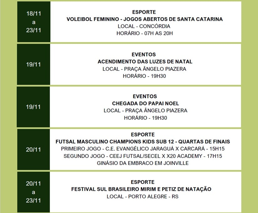 Poliesportivo: Veja a programação completa dos próximos dias em Jaraguá do Sul