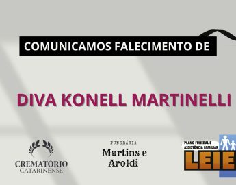 Plano Leier e Funerária Martins e Aroldi informam o falecimento de Diva Konell Martinelli