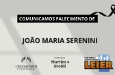 Plano Leier e Funerária Martins e Aroldi informam o falecimento de João Maria Serenini