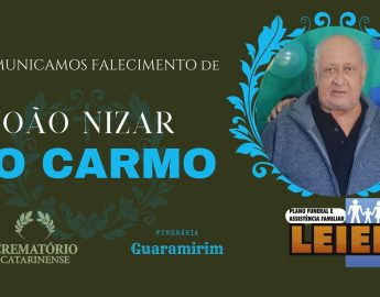 Plano Leier e Funerária Guaramirim informam o falecimento de João Nizar do Carmo