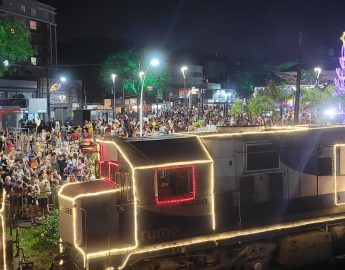 Maria Fumaça Iluminada encanta Jaraguá do Sul nesta noite