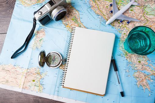 Caderno para fazer checklist de viagem