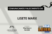 Plano Leier e Funerária Martins e Aroldi informam o falecimento de Lisete Marx