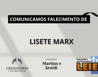 Plano Leier e Funerária Martins e Aroldi informam o falecimento de Lisete Marx