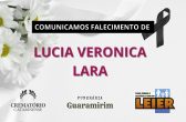 Plano Leier e a Funerária Guaramirim informam o falecimento de Lucia Veronica Lara