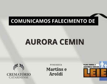 Plano Leier e Funerária Martins e Aroldi informam o falecimento de Aurora Cemin