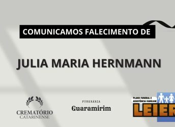 Plano Leier e Funerária Guaramirim informam o falecimento de Julia Maria Hernmann