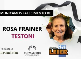 Plano Leier e Funerária Guaramirim informam o falecimento de Rosa Frainer Testoni