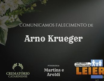 Plano Leier e a Funerária Martins e Aroldi comunicam o falecimento de Arno Krueger