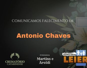 Plano Leier e Funerária Martins e Aroldi informam o falecimento de Antonio Chaves