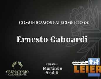 Plano Leier e Funerária Martins e Aroldi informam o falecimento de Ernesto Gaboardi