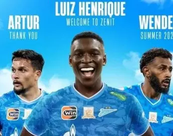 Futebol: Zenit oficializa contratação de Luiz Henrique e vendas de Wendel e Artur ao Botafogo