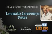 Plano Leier e a Funerária Guaramirim comunicam o falecimento de Leonato Lourenço Petri