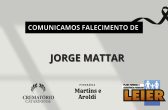 Plano Leier e a Funerária Martins e Aroldi comunicam o falecimento de Jorge Mattar