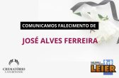 Plano Leier e a Funerária Martins e Aroldi comunicam o falecimento de José Alves Ferreira