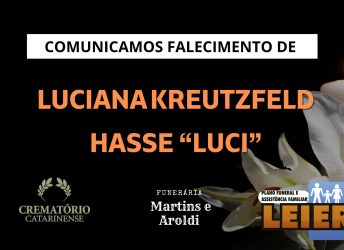 Plano Leier e a Funerária Martins e Aroldi comunicam o falecimento de Luciana Kreutzfeld Hasse, “Luci”