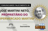 Plano Leier e a Funerária Guaramirim comunicam o falecimento de José Martini Neto, proprietário do Supermercado Martini